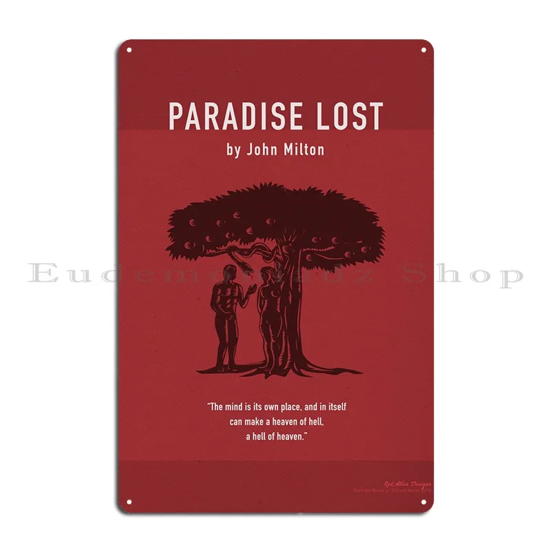 Paradise Lost By Milton Metal Plaque Party Garage Decoration Wall Decor Iron Club Tin Sign Poster