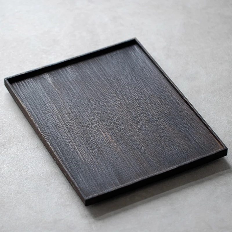 Solid wood tray rectangular pot with dry tea table tea table tea tray home refreshment fruit tray