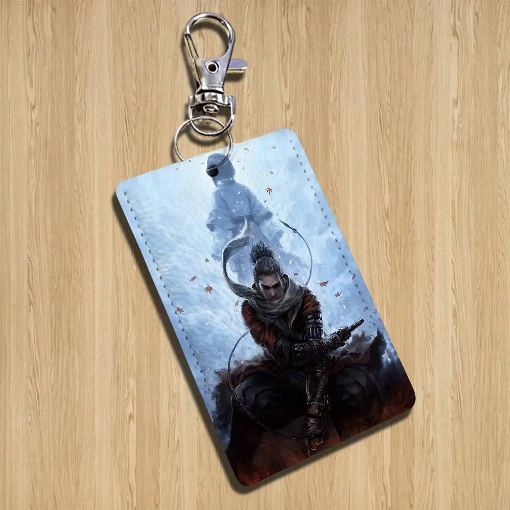 Ninja SEKIRO game Shadows Die Twice Card Holder Keychain Key Ring Door Lock Access Protective Case