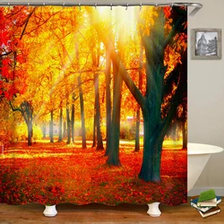 Shower Curtain Various Autumn Dusk Forest Scenery 3D Printing Shower Curtains Polyester Waterproof Home Decor Curtain 180x180cm