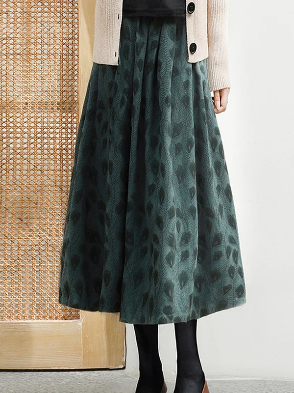 

Женская юбка-миди с художественной вышивкой в стиле ретро, универсальная утягивающая юбка средней длины для девочек в лесу для осеннего сезона