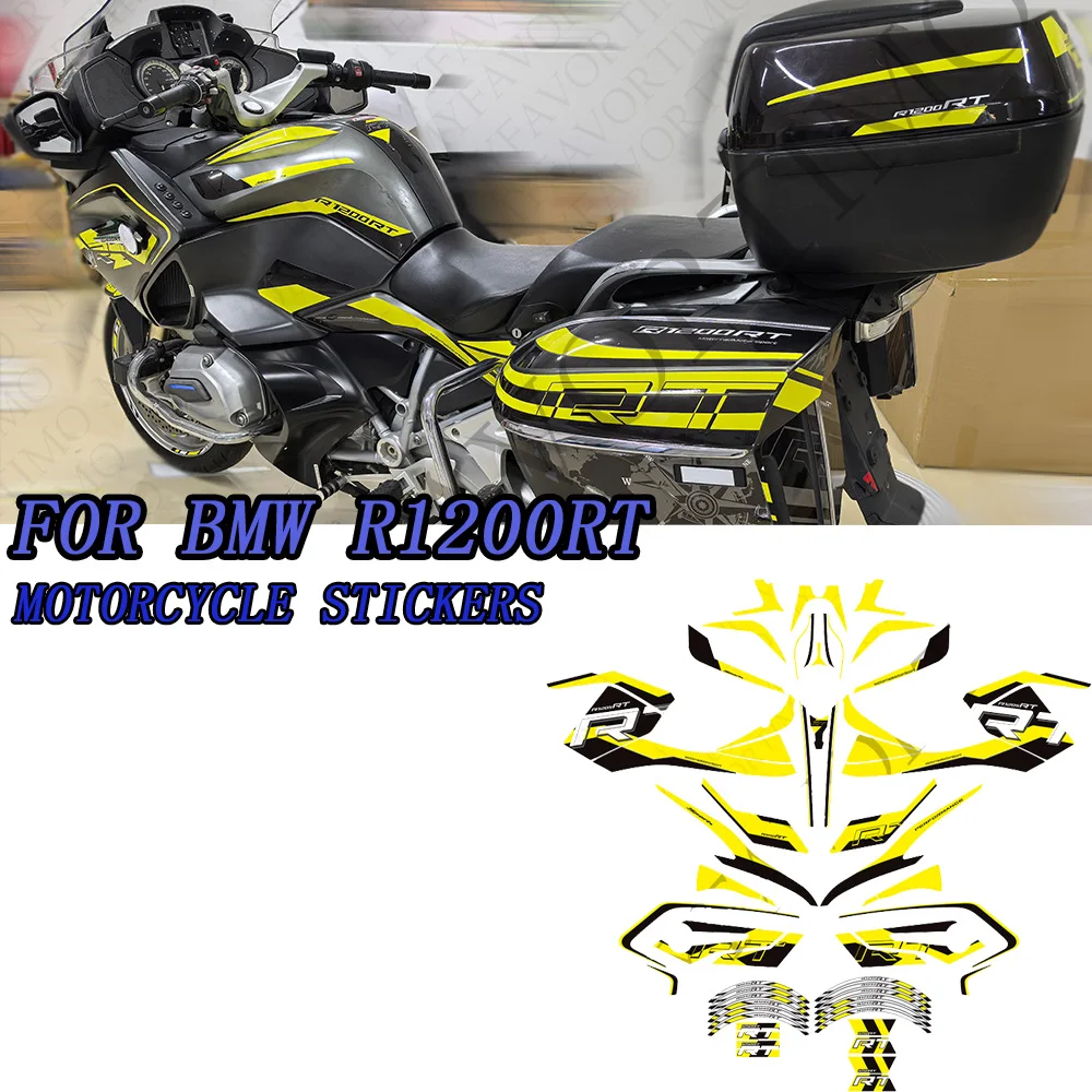 Motorcycle For BMW R1200RT Fairing Fender Trunk Luggage Cases Protector Tank Pad Grips Kit Knee Wheels Stickers moto Decals