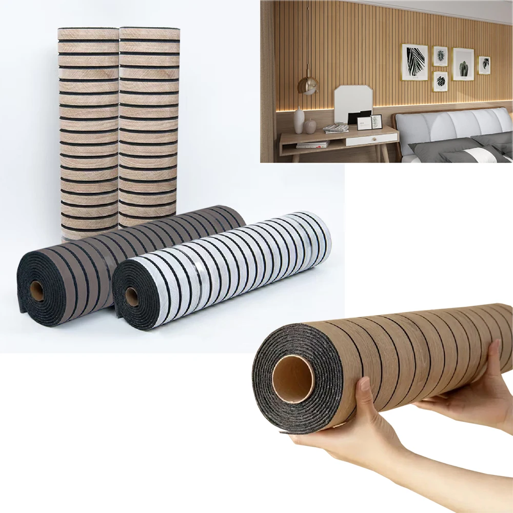 Extra thick 3D retro Wood Slat Wallpaper Self-Adhesive Removable Peel and Stick Wallpaper 40x300cm Decorative Wood Stripe Grain