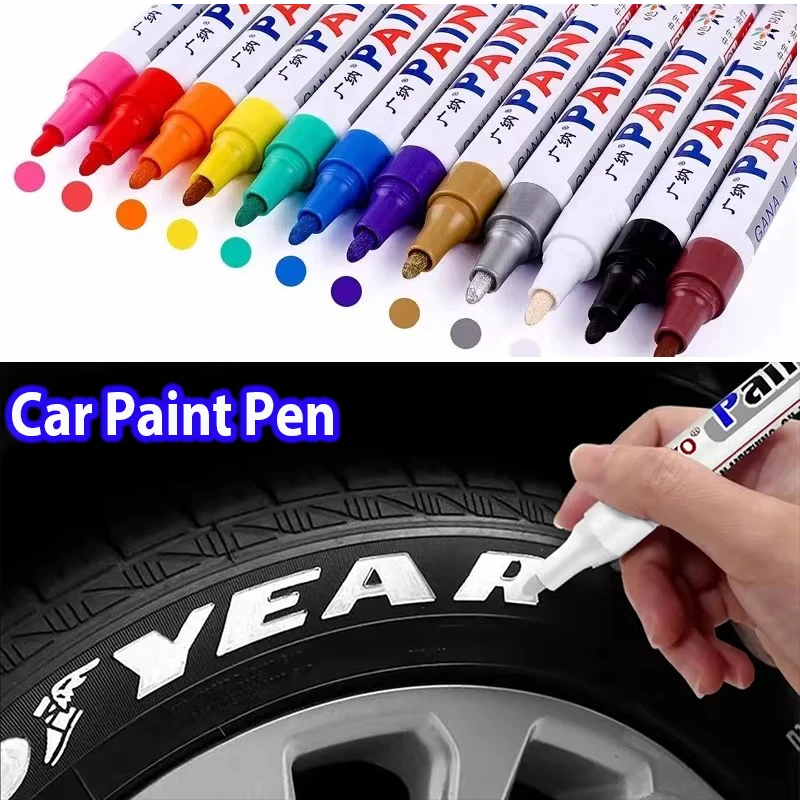 

NewUpgrade Car Paint Pen Waterproof Car Wheel Tire Oily Painting Mark Pen Auto Rubber Tyre Tread CD Metal Permanent Paint Marker