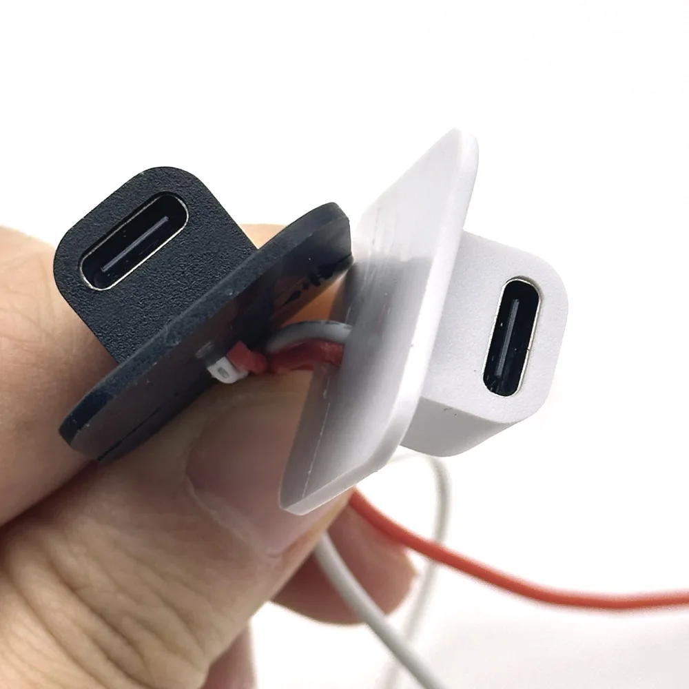 

2Pin Type C With 24AWG High Current Charging Socket Snap Lock Plate USB TYPE-C Female Waterproof Female Connector Jack