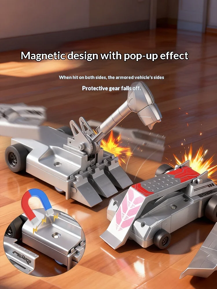 รถบั๊มพ์ต่อสู้บังคับวิทยุ รุ่นปี 2026 เทคโนโลยีใหม่ สำหรับ 2 ผู้เล่น ตัวถังโลหะผสม พร้อมไฟและเสียง ของเล่นเด็กผู้ชาย