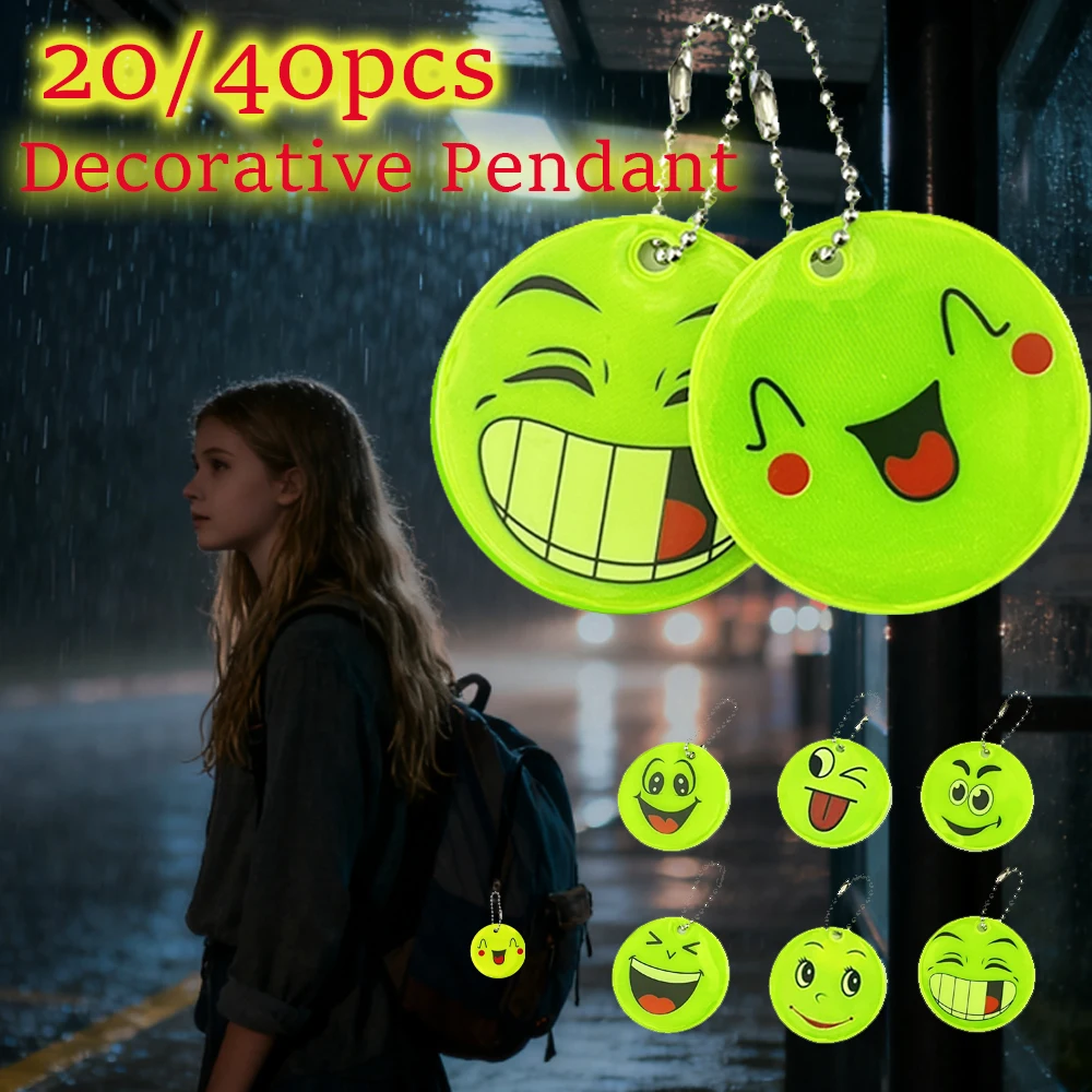 20/40 Stück Niedlicher Emoticon-Anhänger, modischer, lustiger Outdoor-Schlüsselanhänger, Fahrrad-Hängeornament