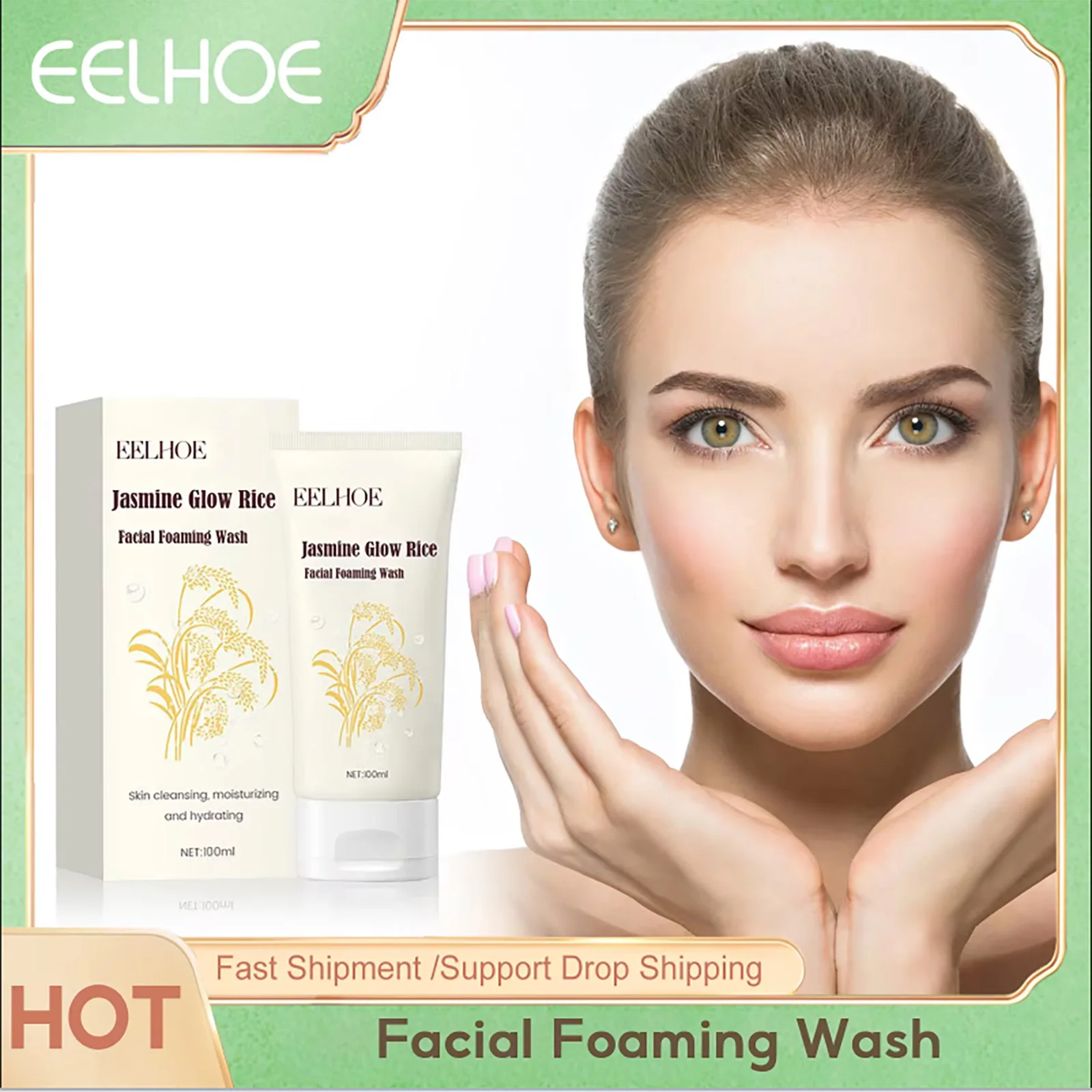 EELHOE Facial Foaming Cleanser Shrinking Pores Smoothing Brightening Skin Care Anti Acne Blackhead Remove Face Washing Products