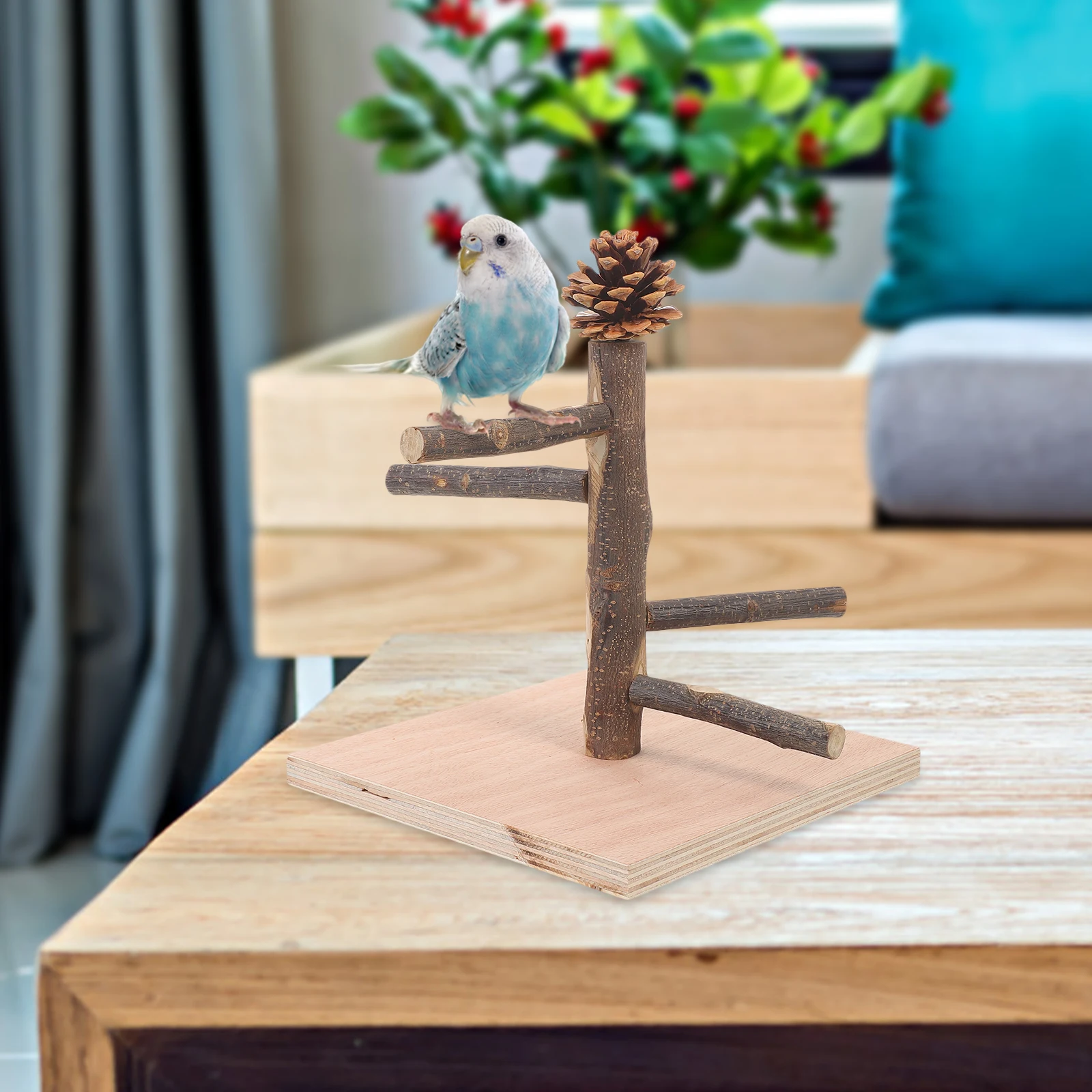

Tabletop Bird Game Rack Parakeet Supplies Portable Adjustable Perch Wooden Large Parrot Sand