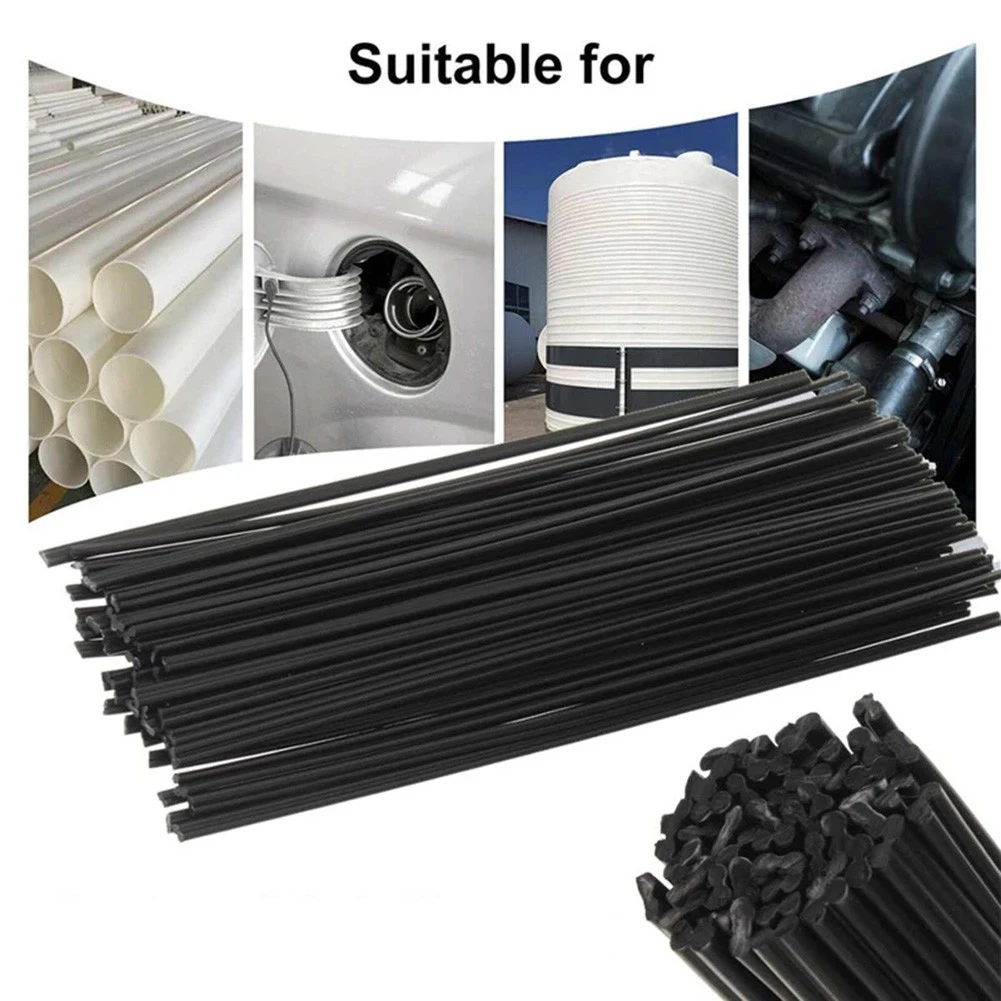 50Pcs 200mm Black PP Plastic Welding Rods for Car Bumper Repair Compatible with Automotive Front Rear Baffle and PP Water Tank