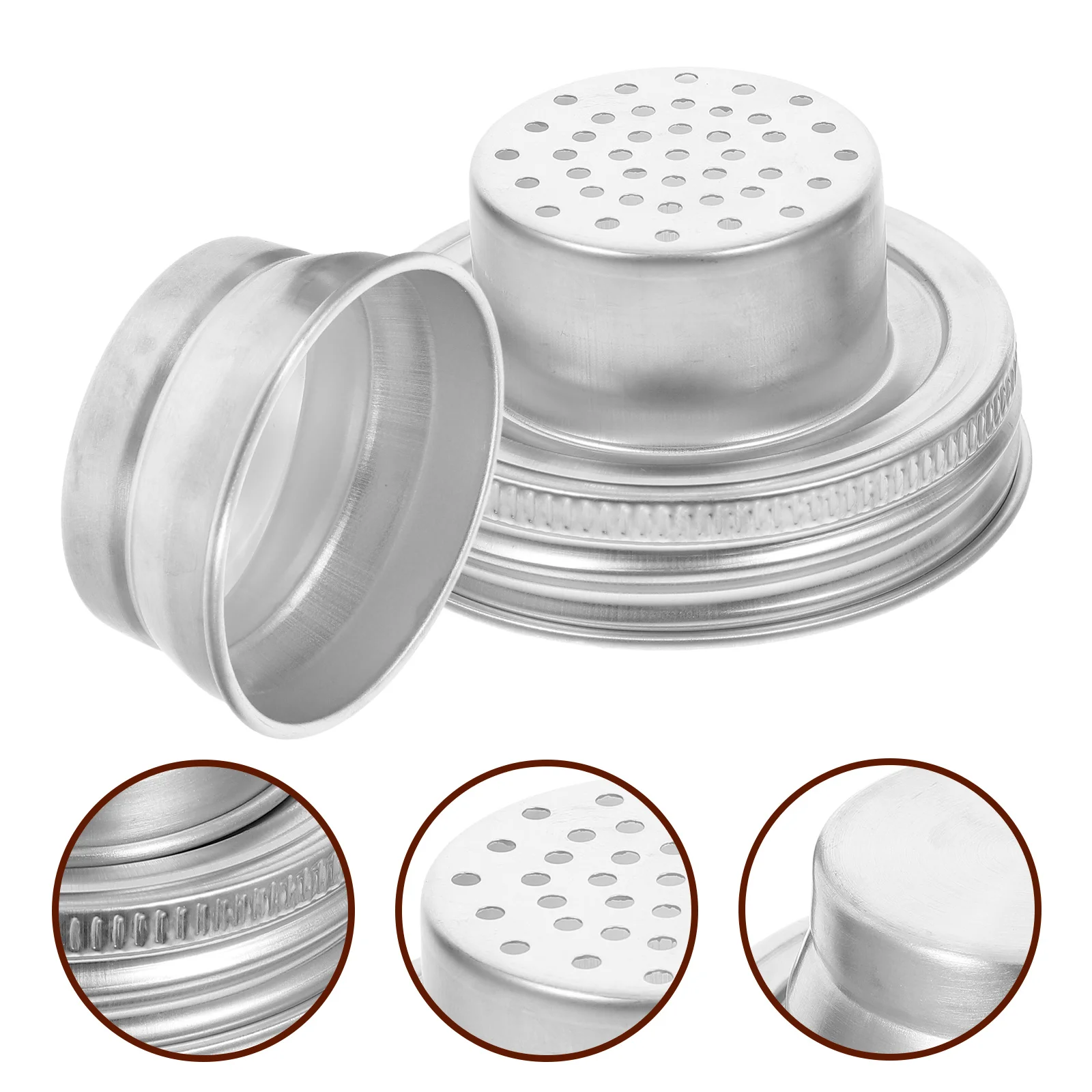 

304 Stainless Steel Mason Jar Shaker Lid 70mm Airtight Seal Multipurpose Spice Sugar Salt Flour Jar Cover Shaking Bottle Lids