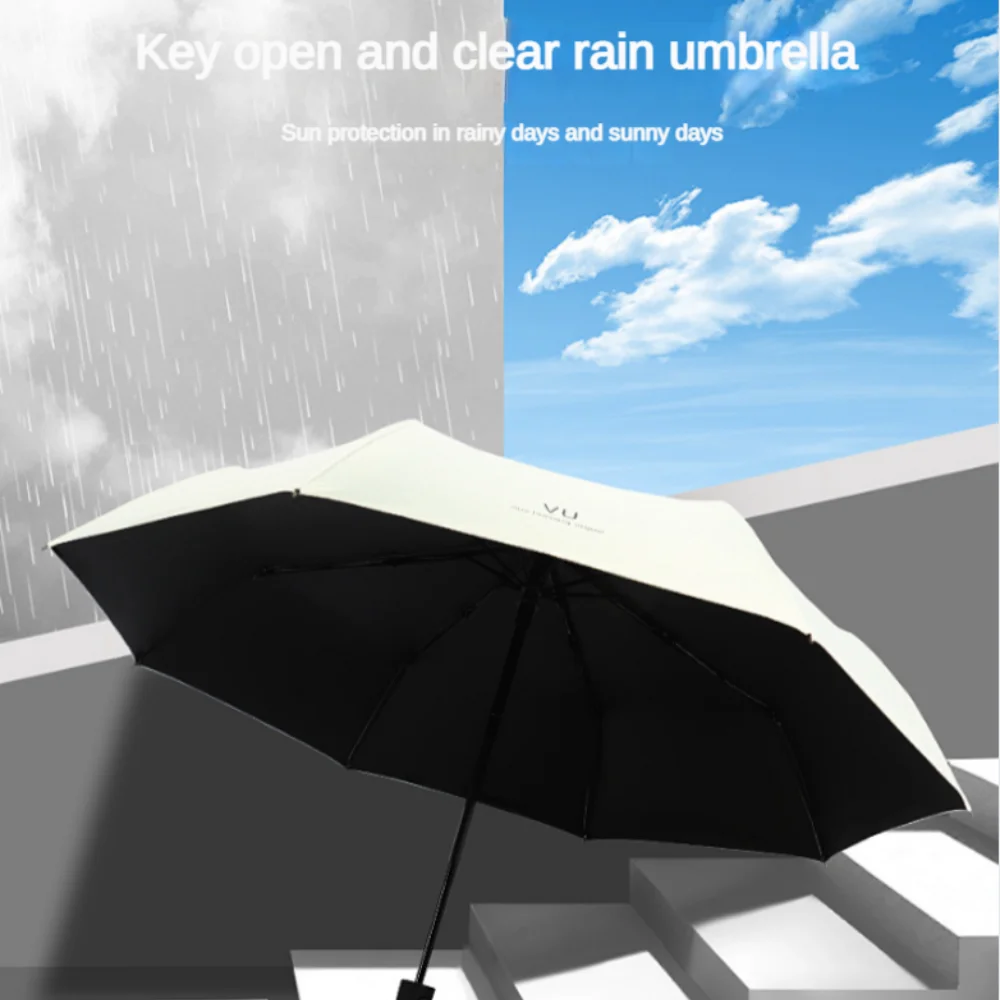 Travel Portable Mini Sun & Rain Folding Anti UV Umbrella, Compact Umbrella for Car, Lightweight UV Protection Windproof Umbrella