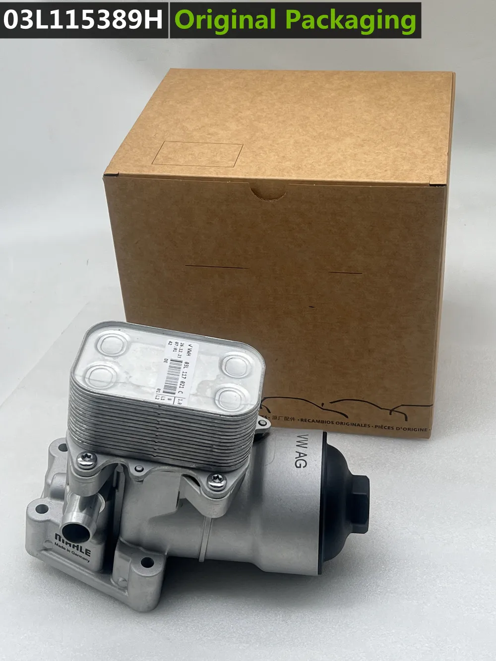 OEM 03L 115389 C / 03L 115389 B/03L 115389 Carcasa de filtro de aceite de motor de aluminio H para Volkswagen Passat 2012 2013-2014 L4 2.0L Turbo