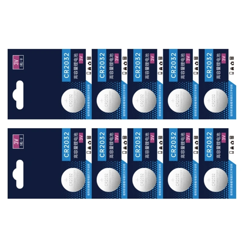 090F Многоцелевые батареи CR2032 3V, источники надежности для небольших устройств, упаковка по безопасности детей (5/10peeces)