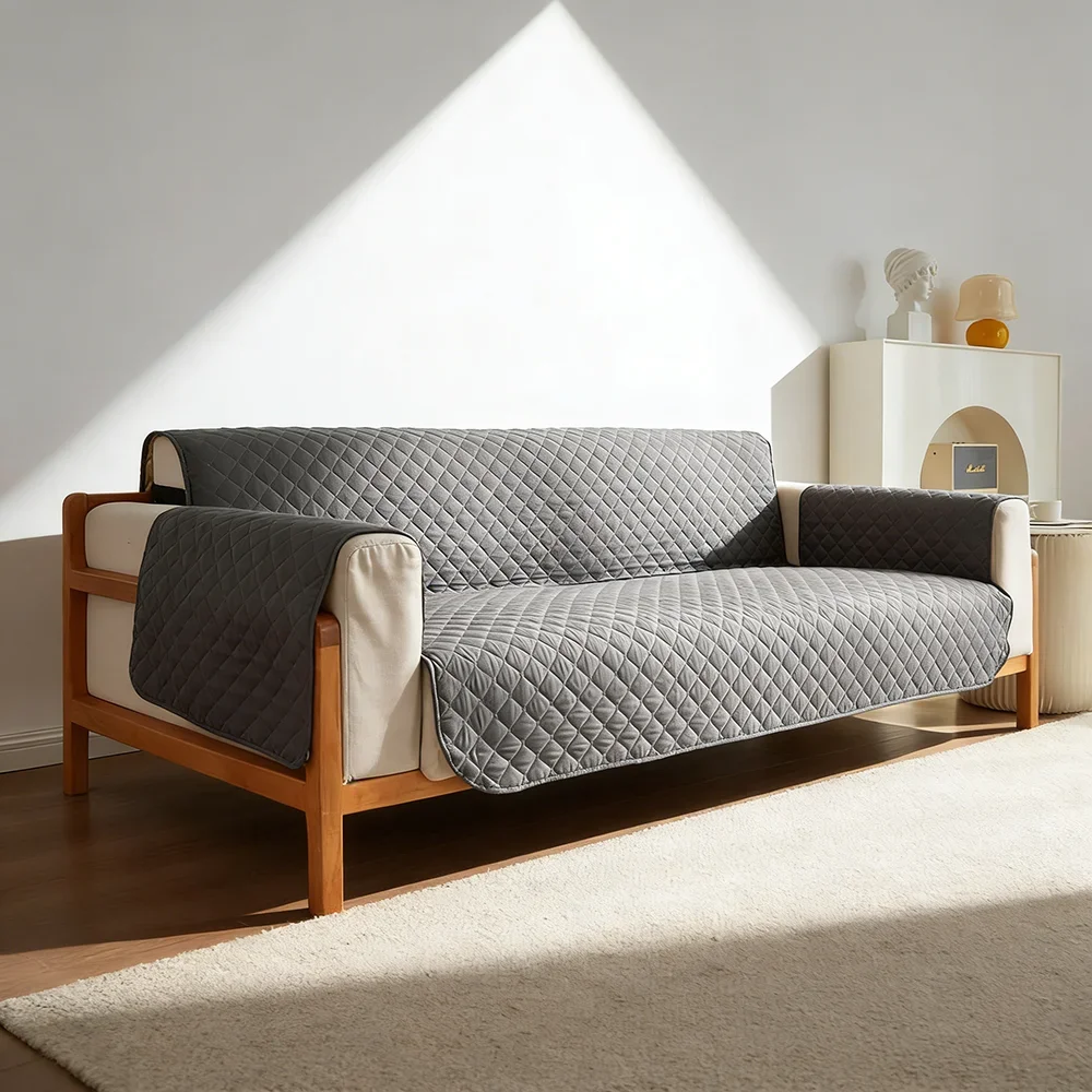 Waterproof Pet Sofa Cover One-Piece Solid Color Furniture Protector Cover for Living Room Home Decor Dust Proof Sofa Couch Cover