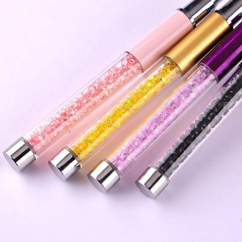 1Pcs Professional Nail Art Brushes UV Gel Painting Pen Carved Nail Art Liner 3D Rhinestones Beauty Brush Manicure Tools