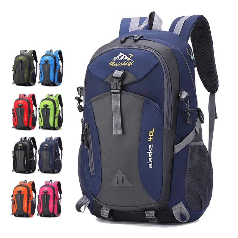 40L Travel Backpack Men's and Women's Outdoor Mountaineering Bag Large Capacity Hiking Camping Luggage Storage Bags WJT040