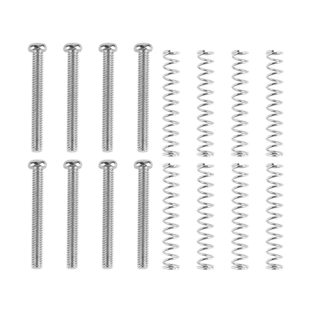 8 set Metal Guitar Pickup Screw​ ​Thread​ Silver/Black/Gold ​Double Coil Pickup Frame Mounting Screws​ ​With Springs​