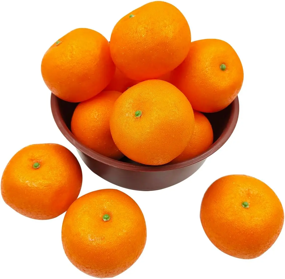 12 pcs Simulated Plastic Artificial Oranges Fruit Tray for Furniture Decoration for Kitchen, Window Display and Photo Props