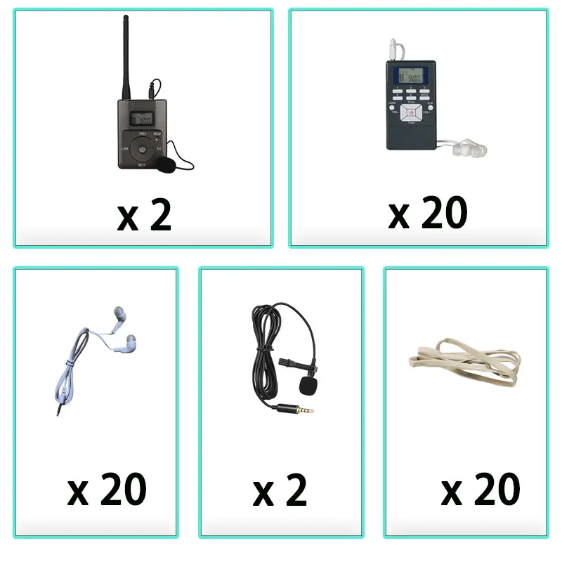 YARMEE Wireless FM Tour Guide System Portable Audio Whisper Transmitter Receivers For Travelling Church Museum Umrah Hajj