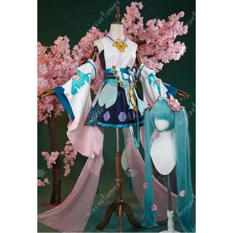 

Miccostumes женский аниме косплей костюм вокальное кавайное платье бандо с поясом и колготками