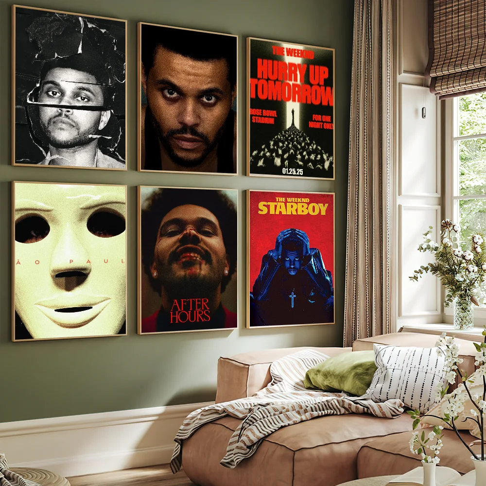 Singer T-The W-Weeknd Hurry up Tomorrow Poster Album Art Wall Painting Stickers Small Decor Aesthetic Bar Coffee House Indoor