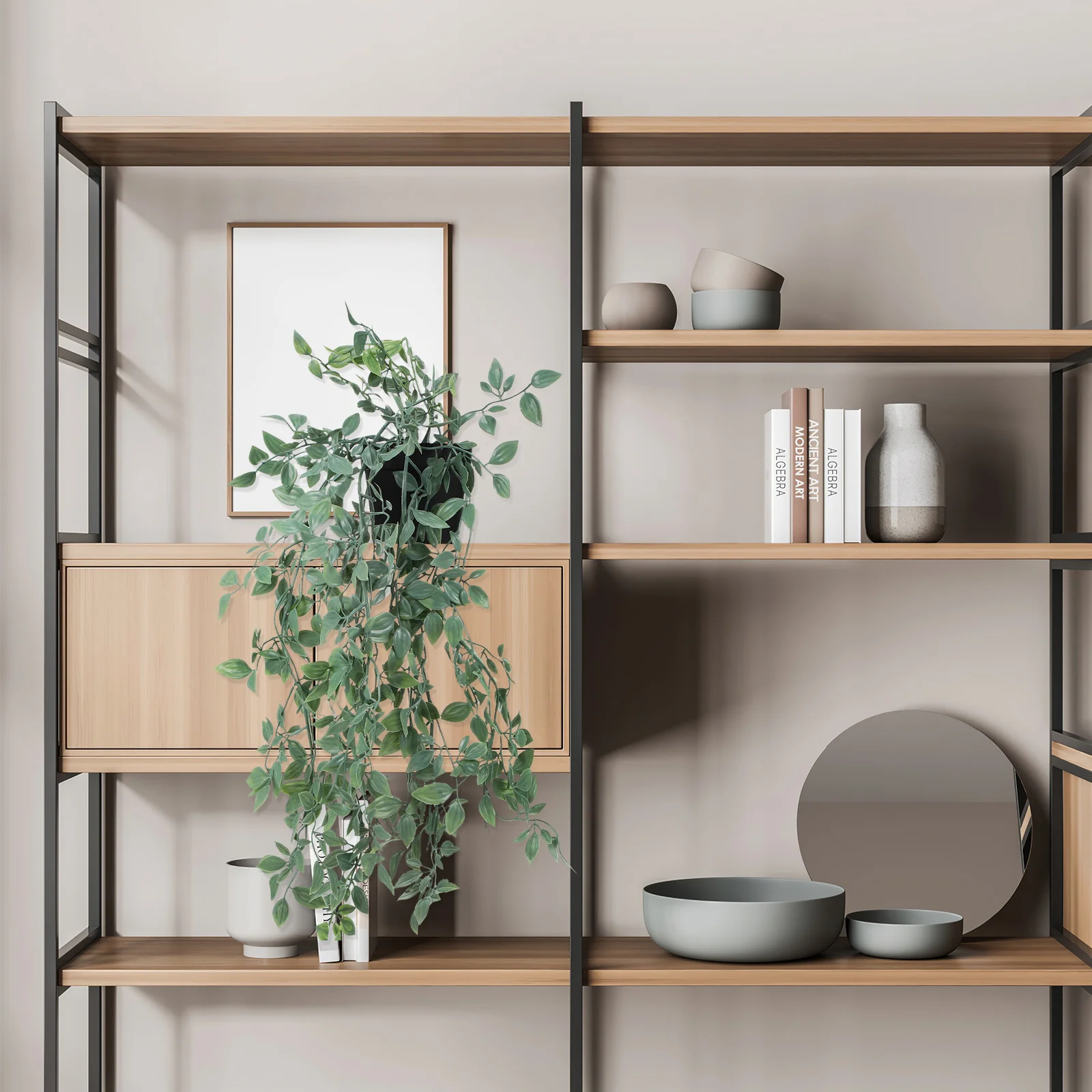 

2pcs Artificial Hanging Plants Fake Potted Eucalyptus Wall Decor For Indoor Outdoor Bedroom Bathroom Kitchen Room Plants Green