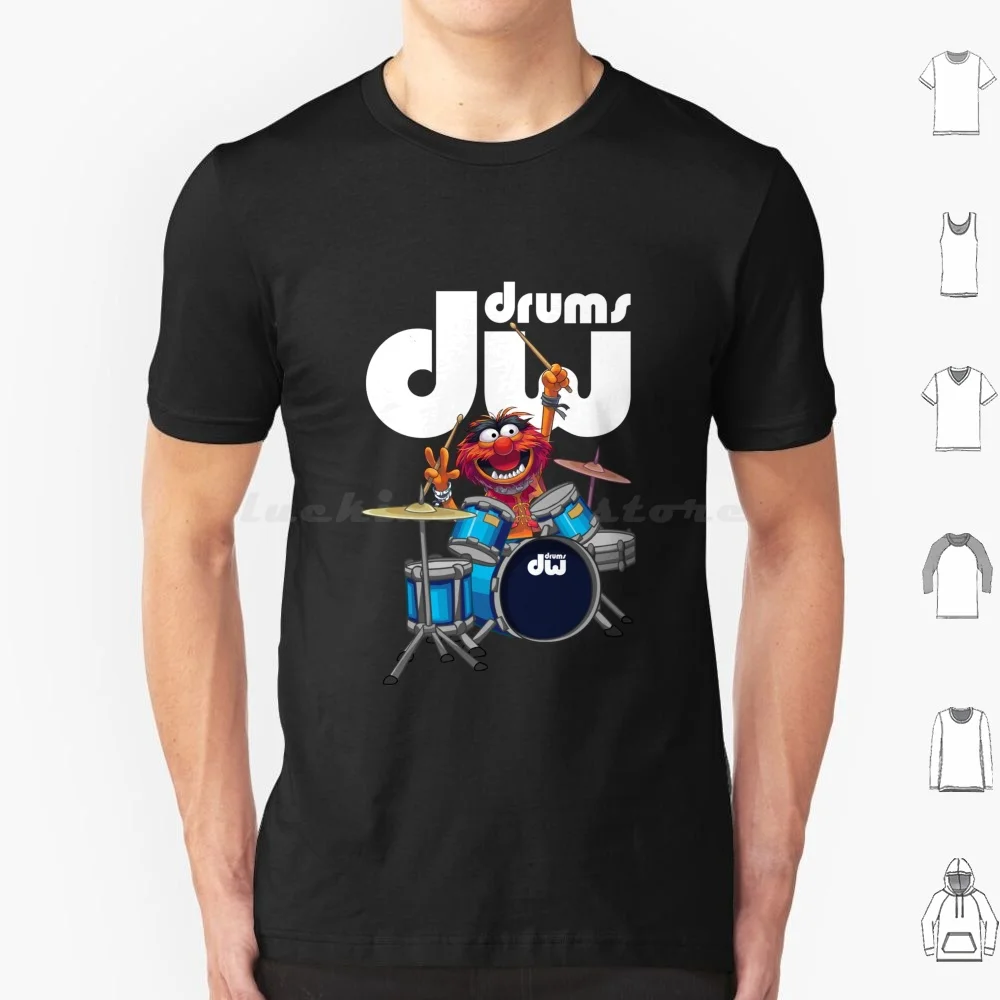 The Show Ánímal Playing Dw Drums T Shirt Cotton Men Women DIY Print The Show Show The Drummer Piggy Jim Henson Show The Frog