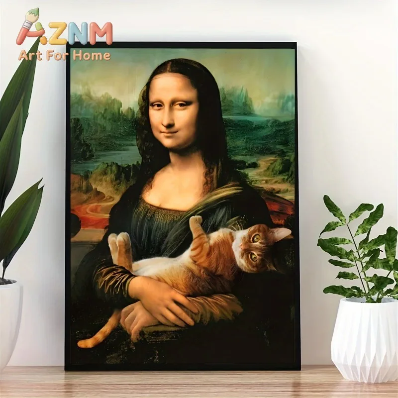 The Mona Lisa Famous Art Canvas Paintings By Leonardo Da Vinci Wall Art Posters and Prints Classical Art Picture for Living Room