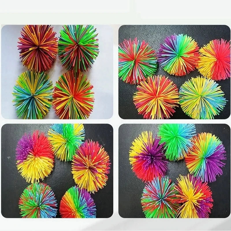 1-5Pcs 6/8/10cm Jugging Ball Colorful Rubber Wire Ball Toy For Kids Anti-Stress Stretchy Ball Kids Novelty Toys Funny Rubber Toy