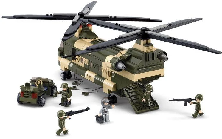 

520 шт ВВС: Транспортный вертолет M38-B0508 строительный блок военной серии для детей, игрушечные кирпичи для детей