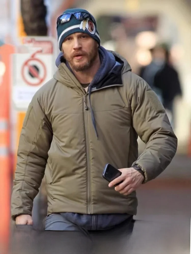 

Thiened Winter Outdoor Jaet Men's Warmth Windproof Cotton Coat Youth Trendy Long Sve Hooded Regular Fit Pure Color