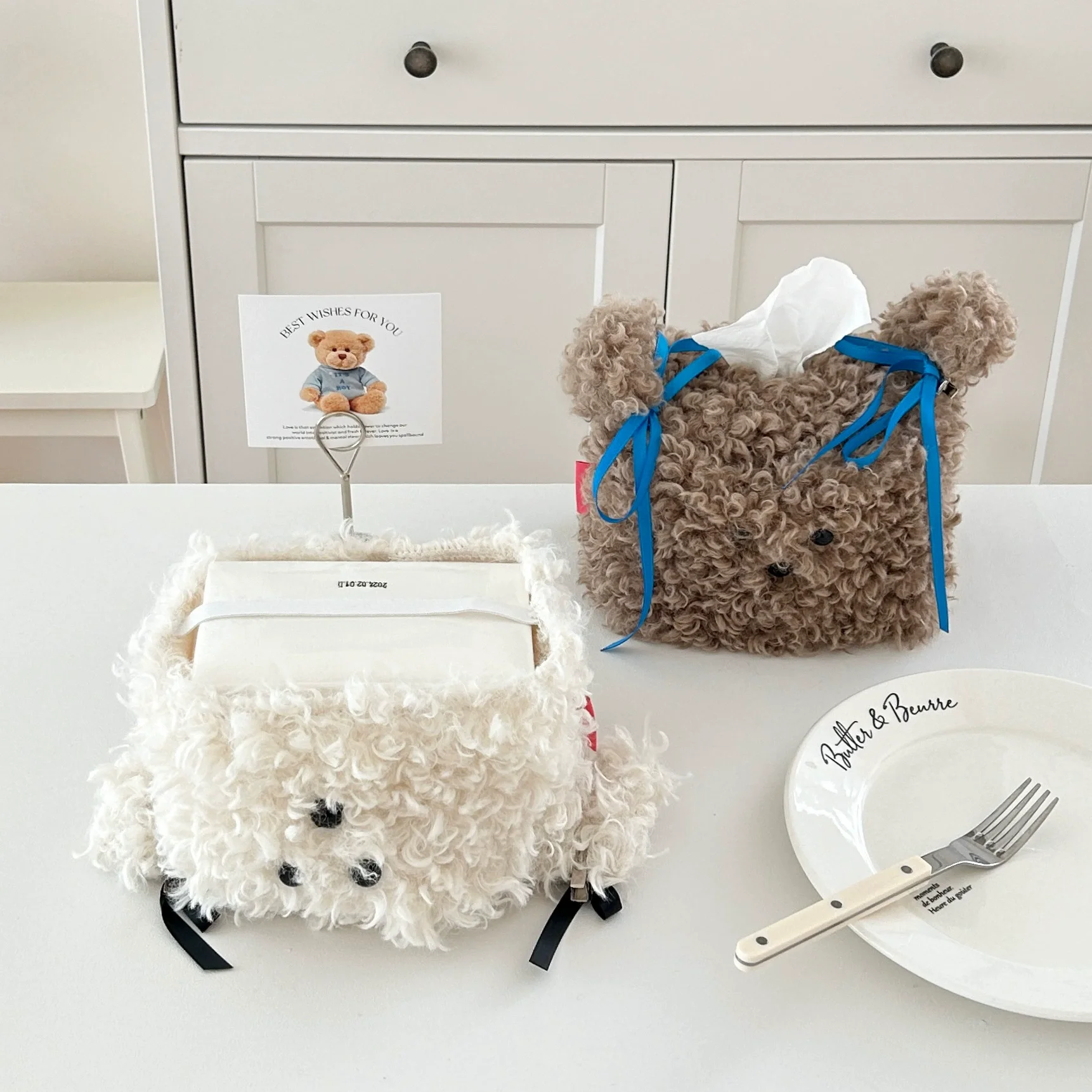 Cute Fluffy Dog Tissue Box Cover – Creative Home Decor for Desk, Dorm & Living Room image 3