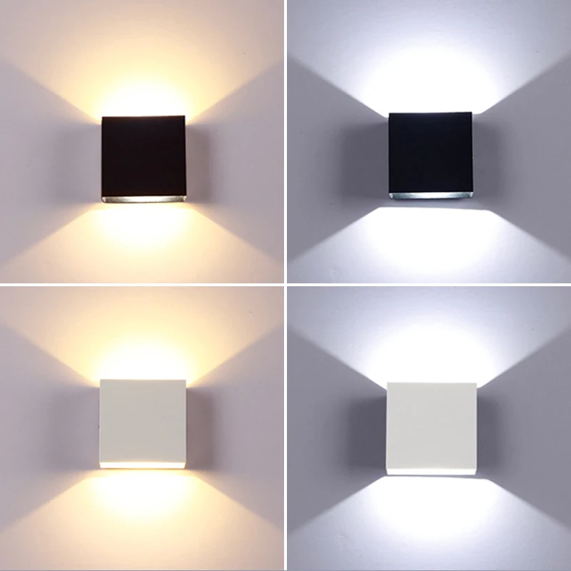 Lámpara LED de pared para interiores, accesorio de iluminación de aluminio, 6W, 12W, para dormitorio, sala de estar, escalera, decoración de lado