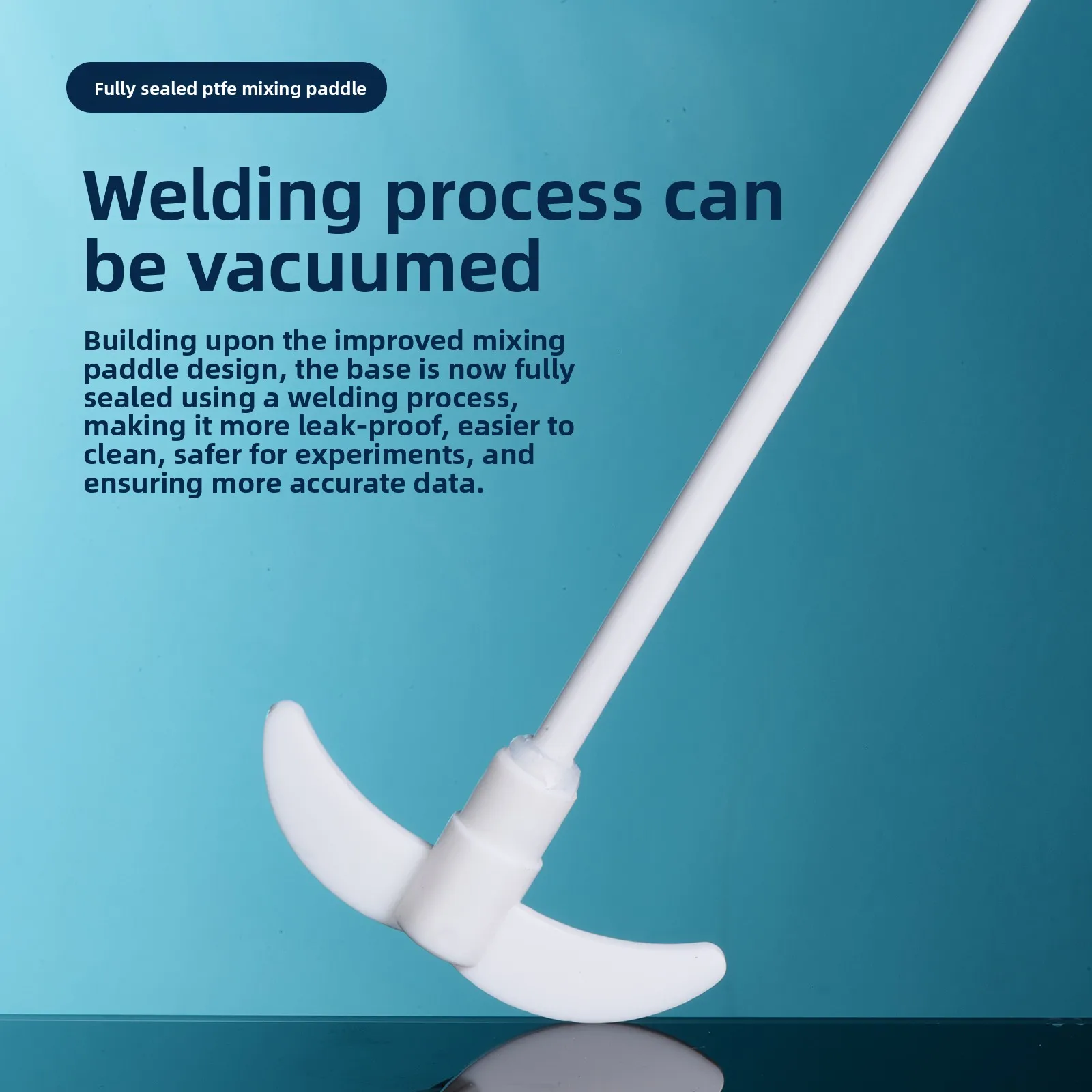 Fully Sealed PTFE Crescent Stirring Paddle – Thickened Blade, Acid/Alkali Resistant, No-Leak Lab Mixer