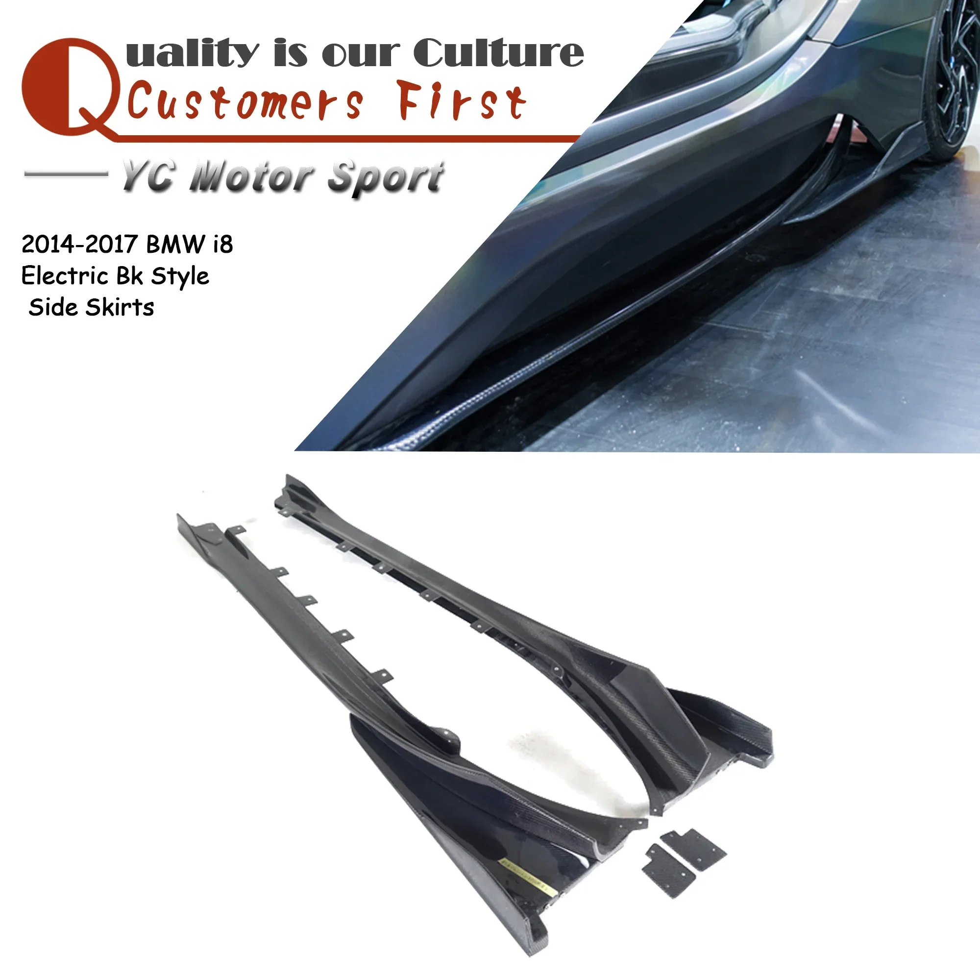 

Car Accessories Perfect Fit CF Carbon Fiber Side Skirts Fit For 2014-2017 i8 Electric BESK Style Side Skirts