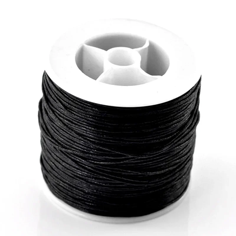 5Pcs Waxed Cotton Cord For Bracelet Necklace Women Men Black Jewelry DIY Findngs 0.5mm Dia. 90M