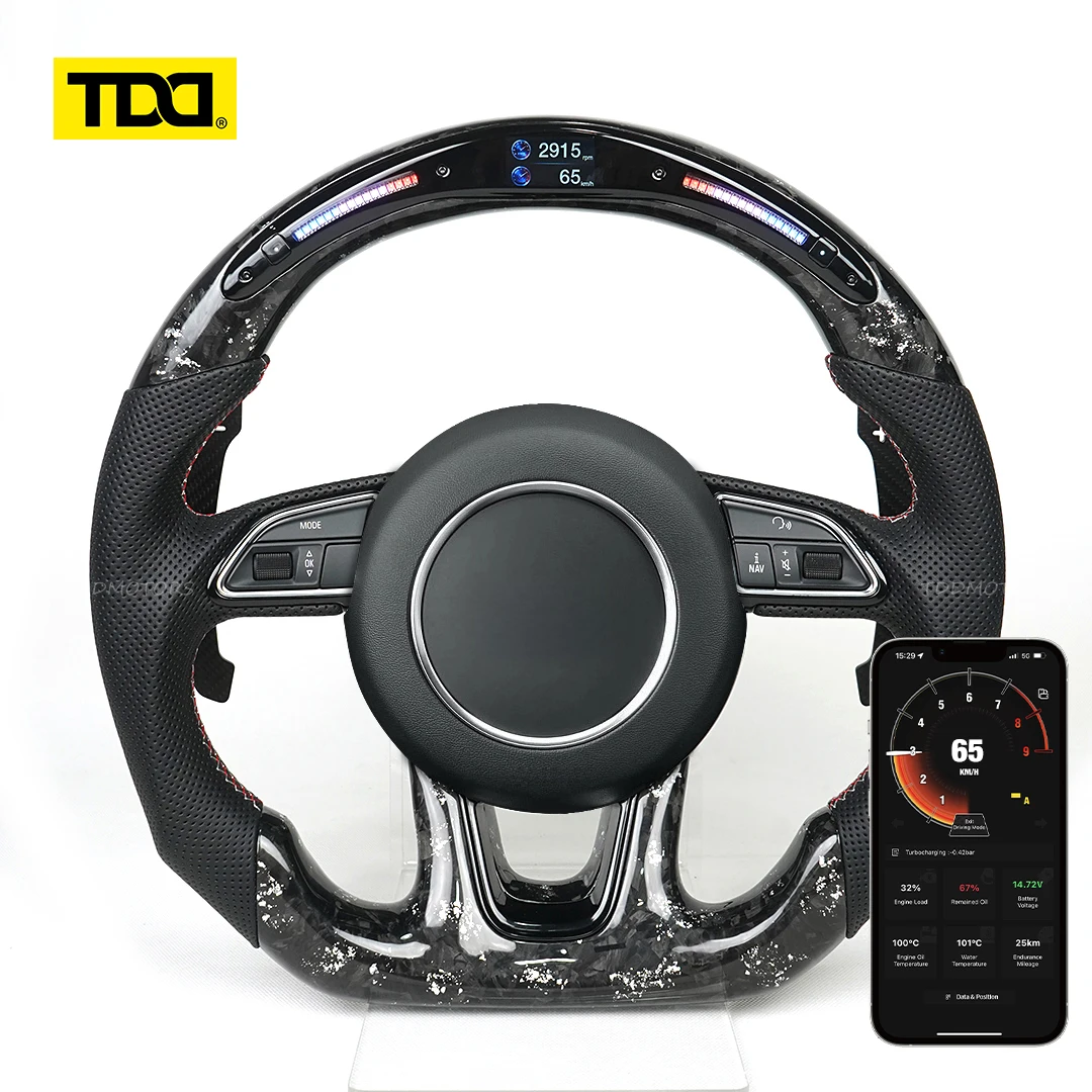 TDD Forged Carbon Fiber Galaxy Pro II LED Steering Wheel for Audi Q5 A3 A4 B9 B8 S3 S4 RS3 RS4