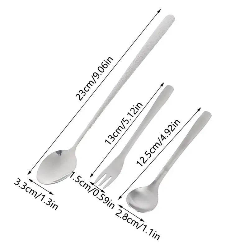 【HG】Stainless Steel Fork Spoon Tableware Set Modern Salad Spoon Cake Fruit Fork for Housewarming Present