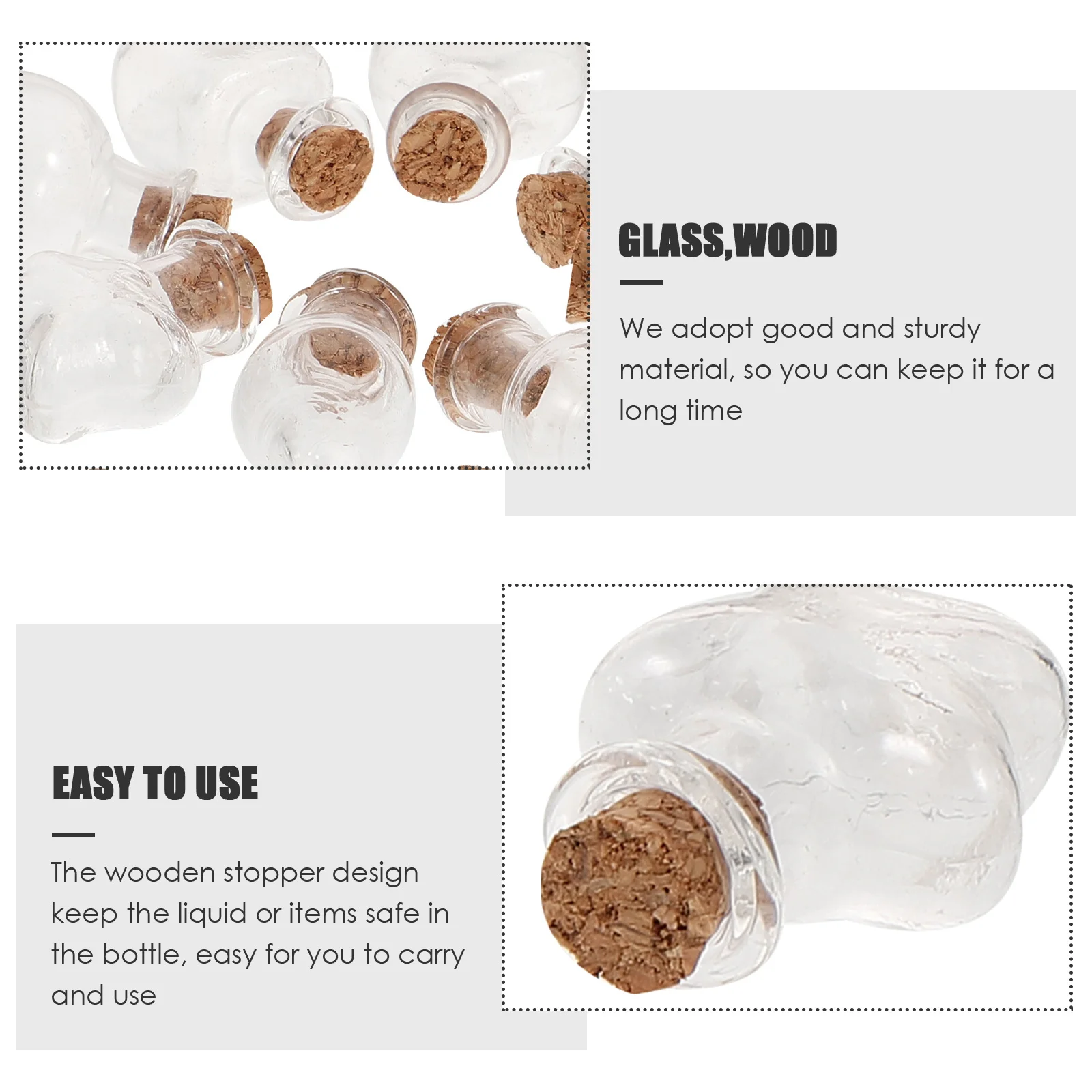 

48pcs Glass Wishing Bottle Set Mini Jars Small Transparent Cork Lids Tiny Bottles Crafts Decoration DIY Storage