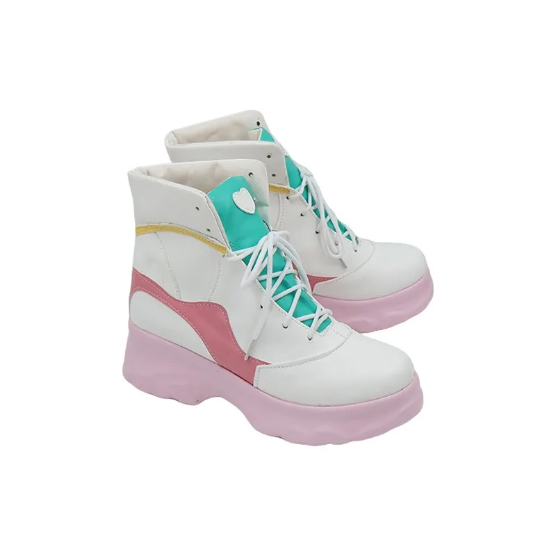 HIMEHINA Buty do Cosplayu Skórzane PU Buty Karnawałowe Halloweenowe Rekwizyty do Cosplayu Vtuber Akcesoria Anime Szyte na Miarę