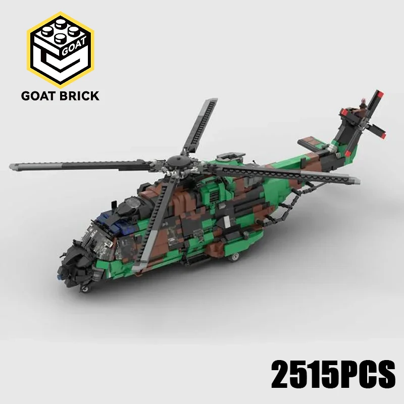 

Moc Building Bricks Model NH-90 Tactical Transport Helicopter Technology Modular Block Gifts Toys For Children DIY Sets Assembly