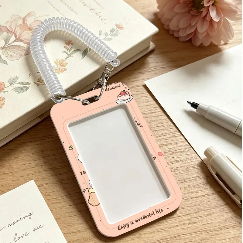 Card Protection Cover for Pendant Keychain Credential Badge Holder Student Bus/Meal Card Protection Case Kpop Photocard Holder - view 4