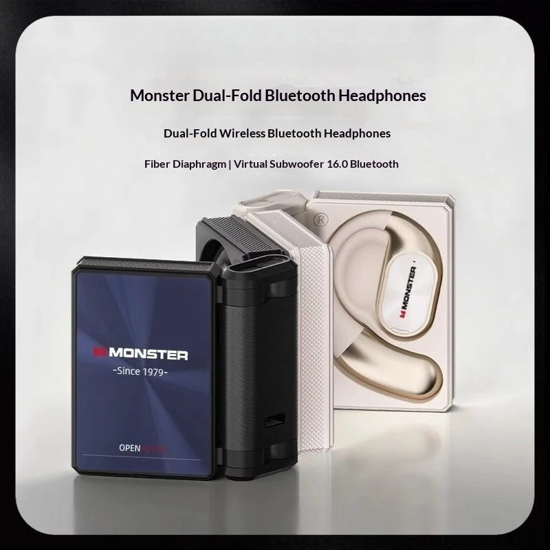 Monster AC530 Wireless Earbuds Waterproof Earhook Sports Headphones with ENC Noise Cancellation Double Fold Design