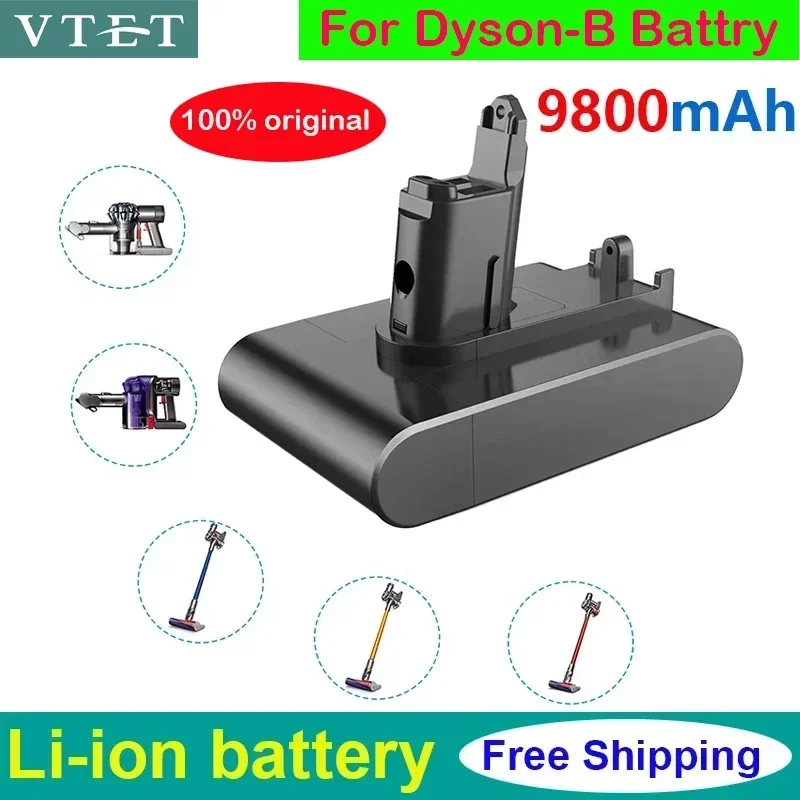 

2024 Type-B Battery 22.2V 9800mAh Li-ion Vacuum Battery for Dyson DC35 DC45 DC31B DC34 DC44 Animal DC56 DC57 (Only Fit Type B)