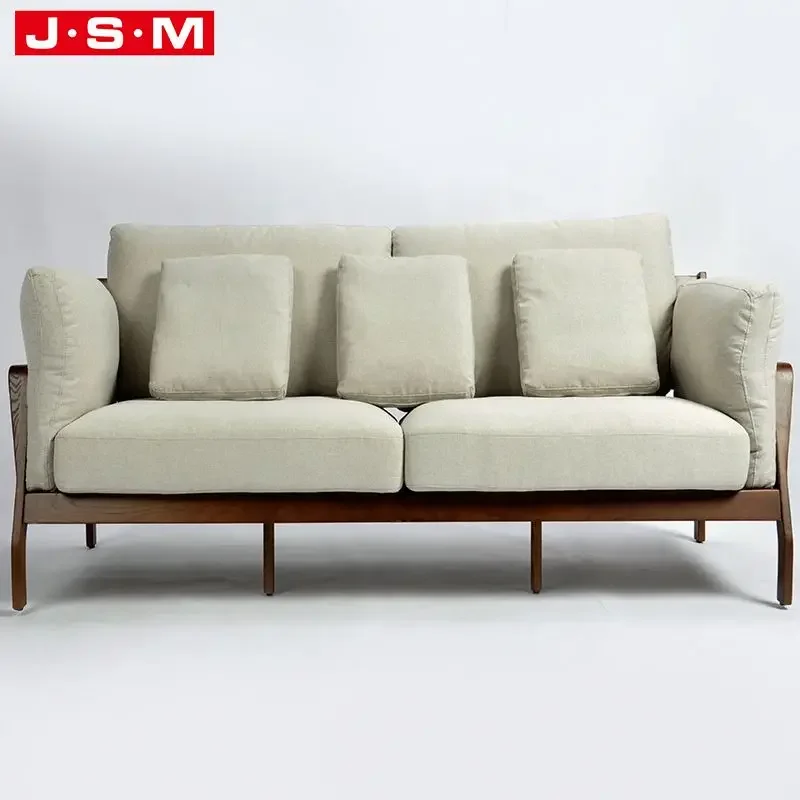 Luxury Furniture Reception Home Living Room Club White Fabric 2 Seater Sofa