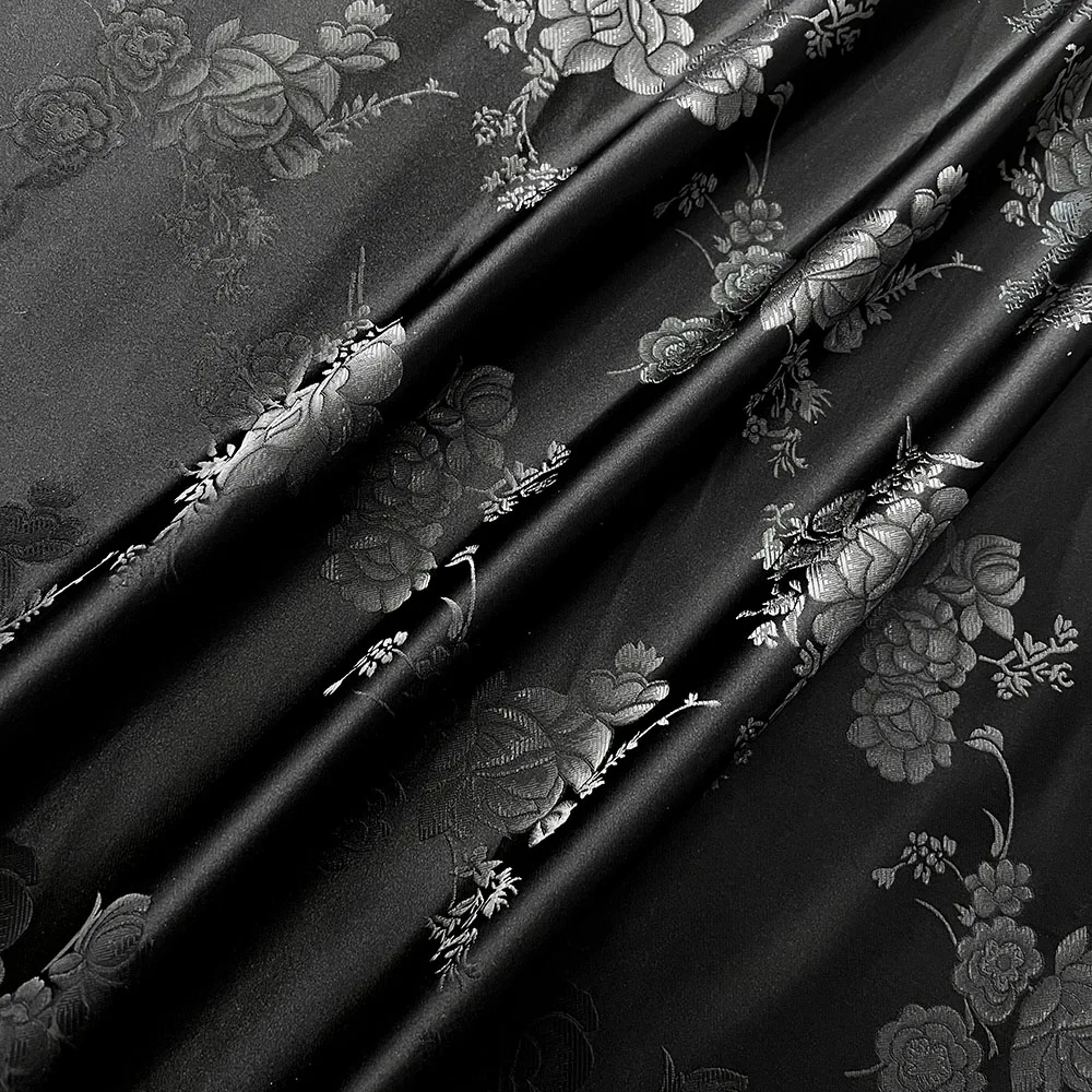 Damask Satin Brocade Jacquard Fabric Vintage Floral Vein For Sewing Coat Curtain Tablecloth Sofa Cushion And Skirt Clothing