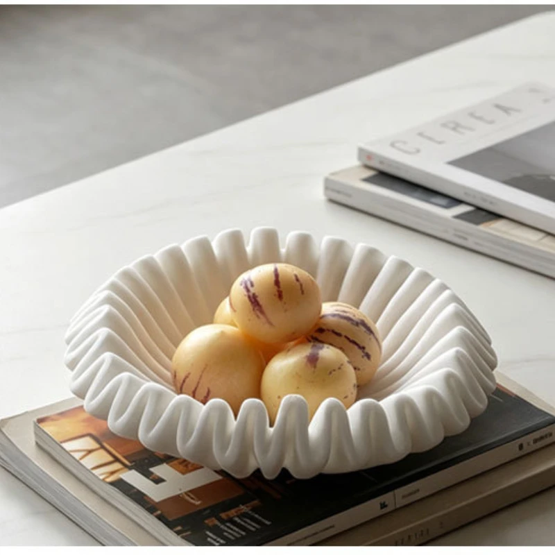 Creative Irregular Fruit Bowl Wrinkled Textured Home Decor Ornament Tabletop Artistic Storage Tray Decorative Piece Organizer