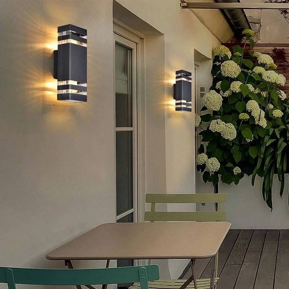 Luci per decorazioni per scale Lampada da parete a LED per ingresso Lampadina E27 impermeabile Sconce Apparecchio da giardino per esterni Lampada da parete decorativa per la casa