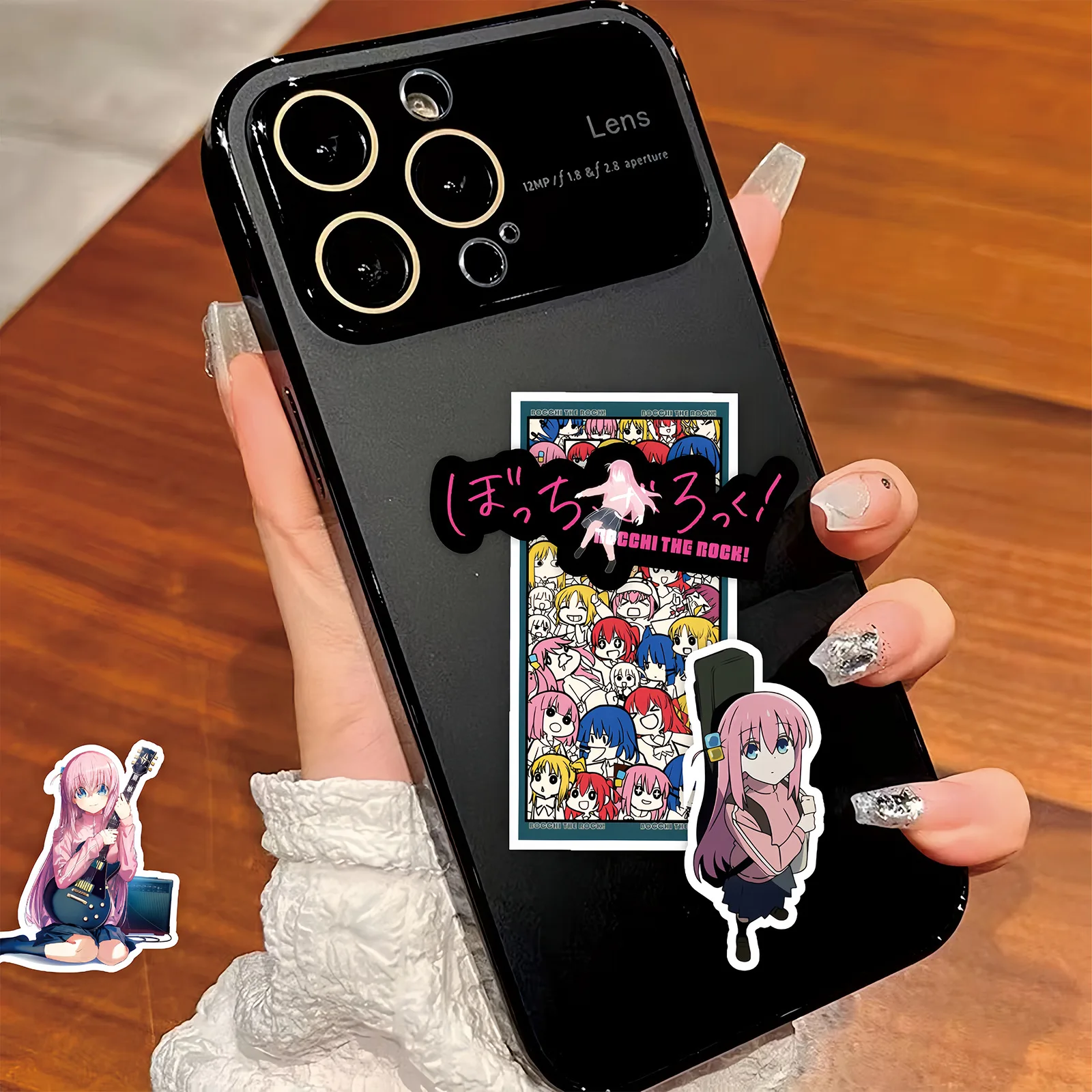 50 Peças Anime BOCCHI THE ROCK! Adesivos de Brinquedo para Crianças, Adesivos DIY para Capacete de Moto, Telefone, Skate, Decalques de Desenhos Animad